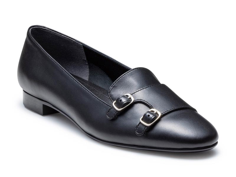 ダブルモンクフラットシューズ