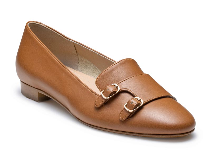 ダブルモンクフラットシューズ