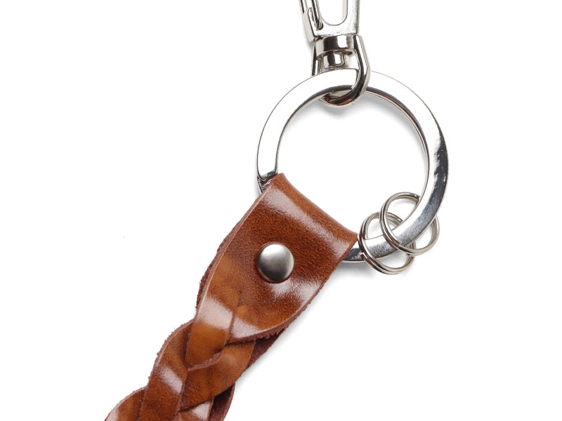 残革を使ったキーリング