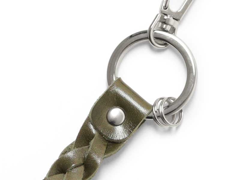 残革を使ったキーリング