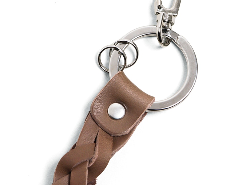 残革を使ったキーリング