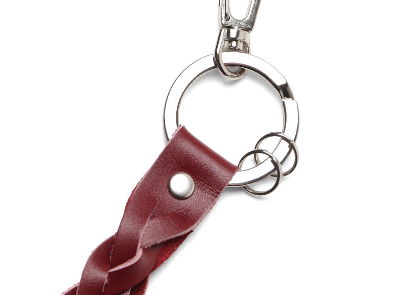 残革を使ったキーリング