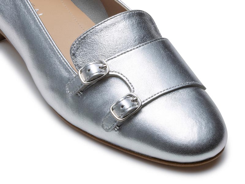 ダブルモンクフラットシューズ
