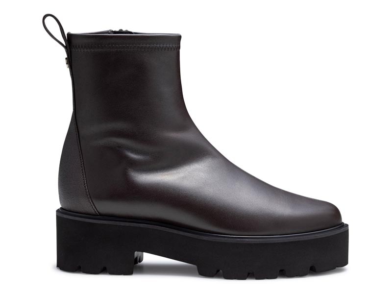 F73RCJ トラックソールショートブーツ ダークブラウン