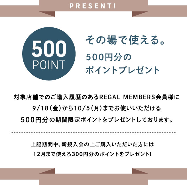 期間限定500円分のポイントプレゼント